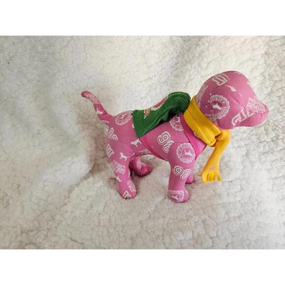 Pink Victoria's Secret Pop Puppy Dog Plush Toy Green Backpack Stuffed Animal 5" - Picture 3 of 12